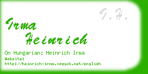 irma heinrich business card